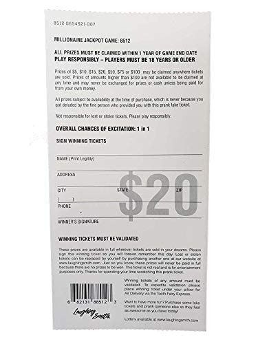 Laughing Smith Prank Lottery Tickets and Scratch Cards Look Real - $1 Million Winning Ticket Gag Set - Image 4
